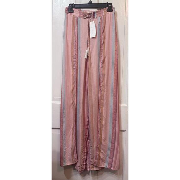 NWT L. Space Stripe Front Slit Split Leg Cali Pants Size S - Picture 4 of 11